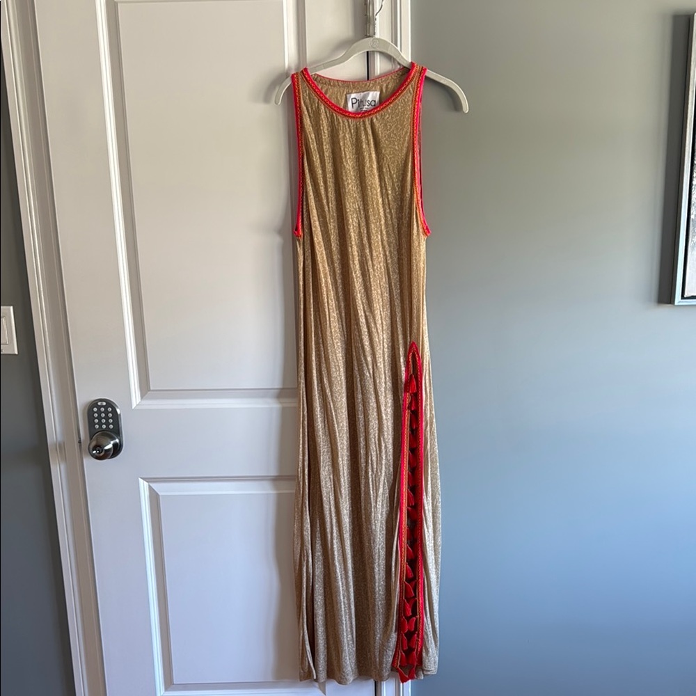PITUSA Sleeveless coverup with pink Trim